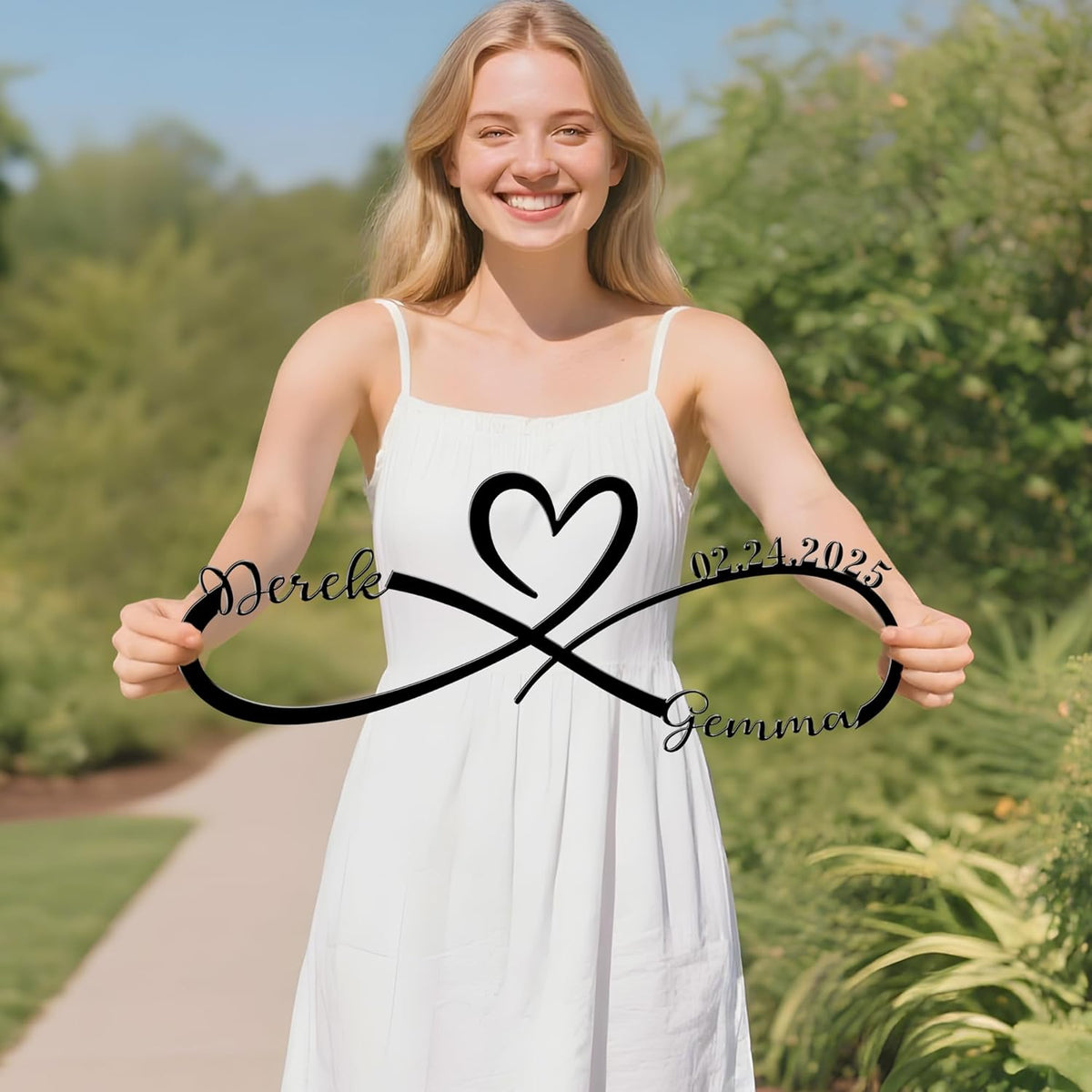 Personalized Valentine's Day Wedding Gifts For Couple Newlyweds, Custom Metal Infinity Signs With