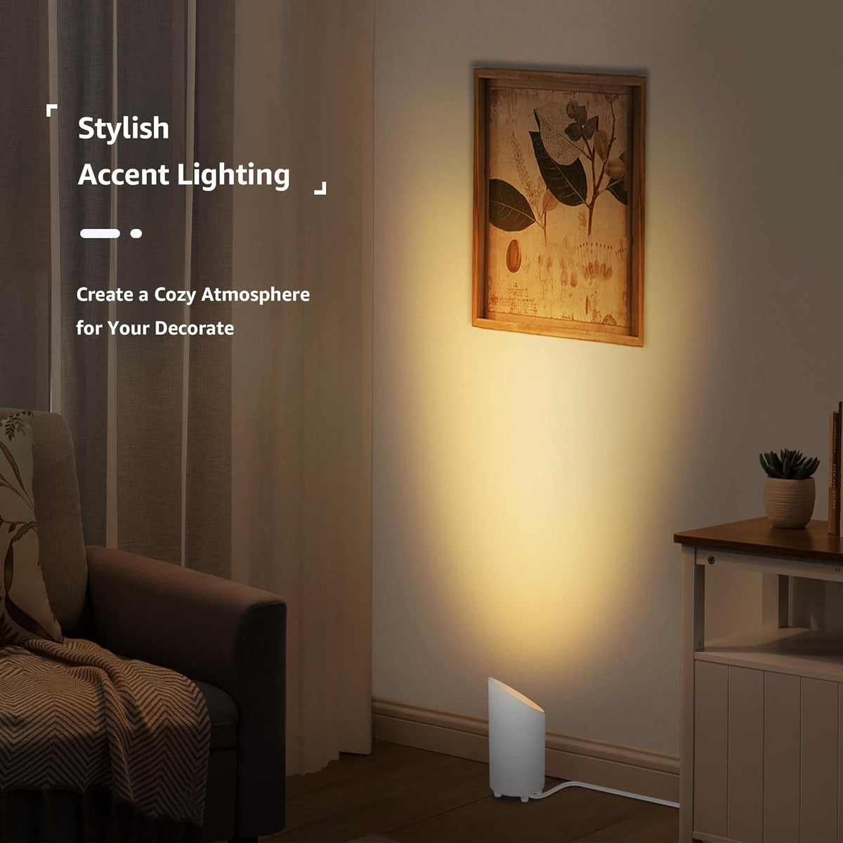 SUNVIE 4 Pack Up Lights Indoor Floor Can Light 5W Uplighting Uplights Indoor with 2700K GU10 Bulbs