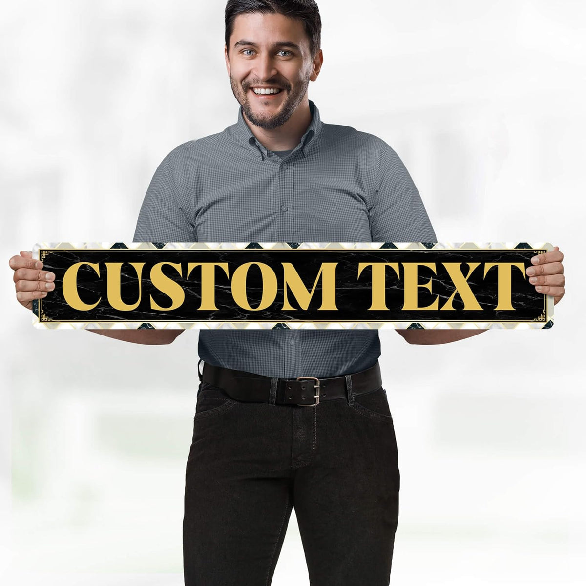 Custom Sign, Custom Street Sign, 11 Font Colors, 13 Font Styles, 4 Hole Options, 22 Sizes, 6x36