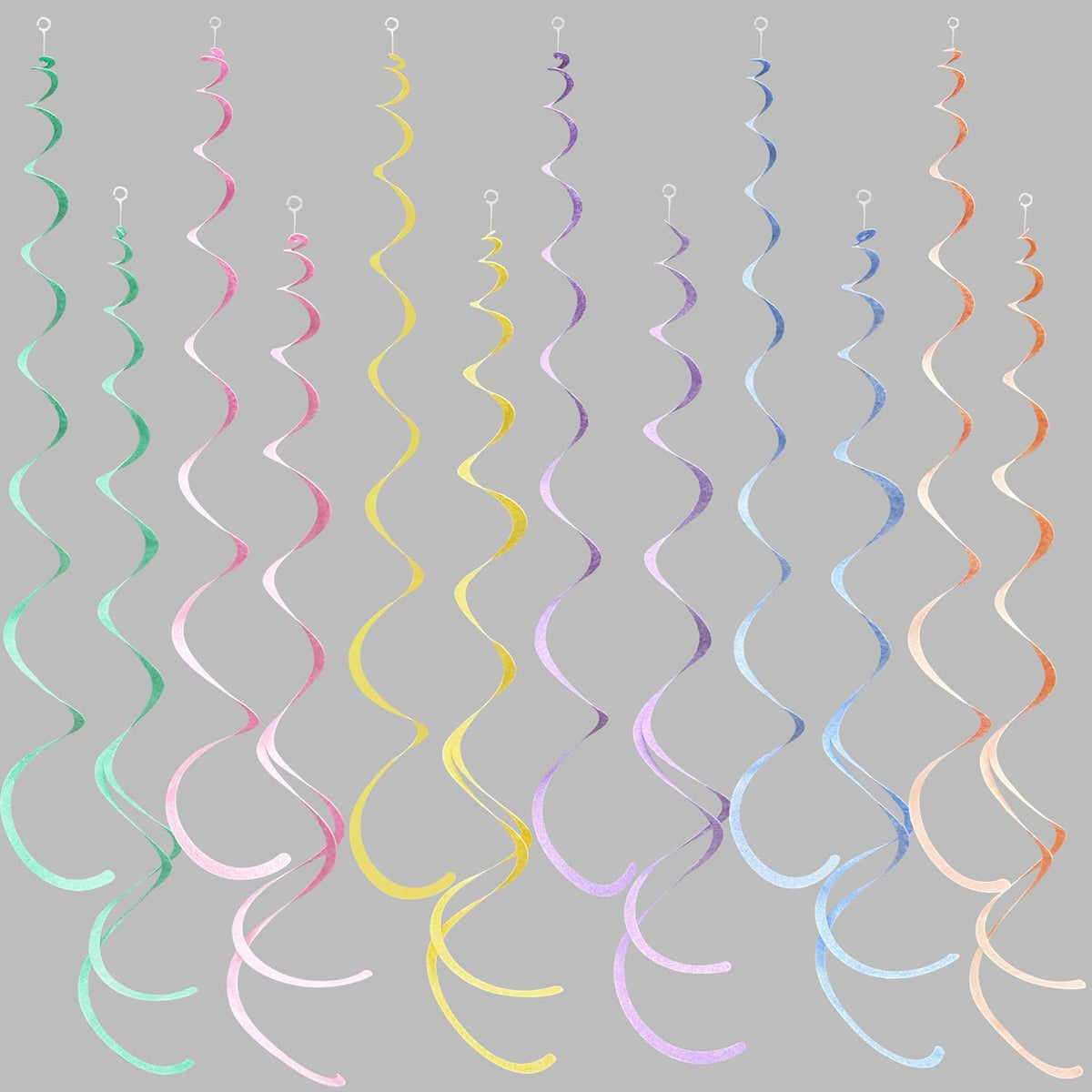 36 Pcs Pastel Hanging Swirl Decorations Pastel Color Felt Swirl Streamer Spiral Ceiling Decorations