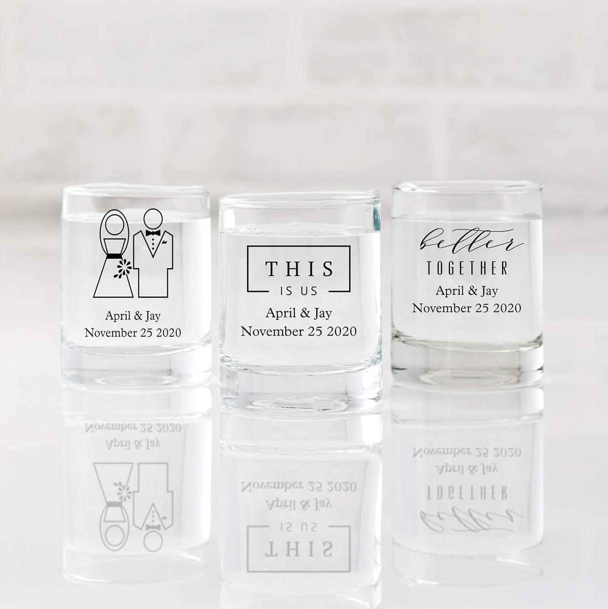 WEDDINGSTAR Personalized 2.75oz Shot Glass Customizable Full Color Print - 120 pack