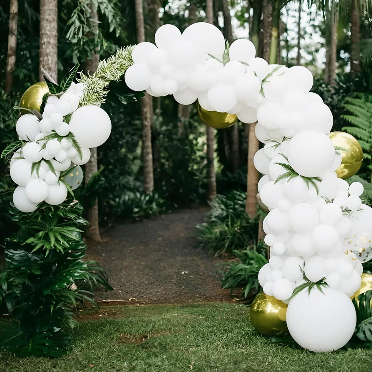 90pack White Balloons Different Size 18/12/10/5 Inch Pearl White Balloon Garland Arch Kit for