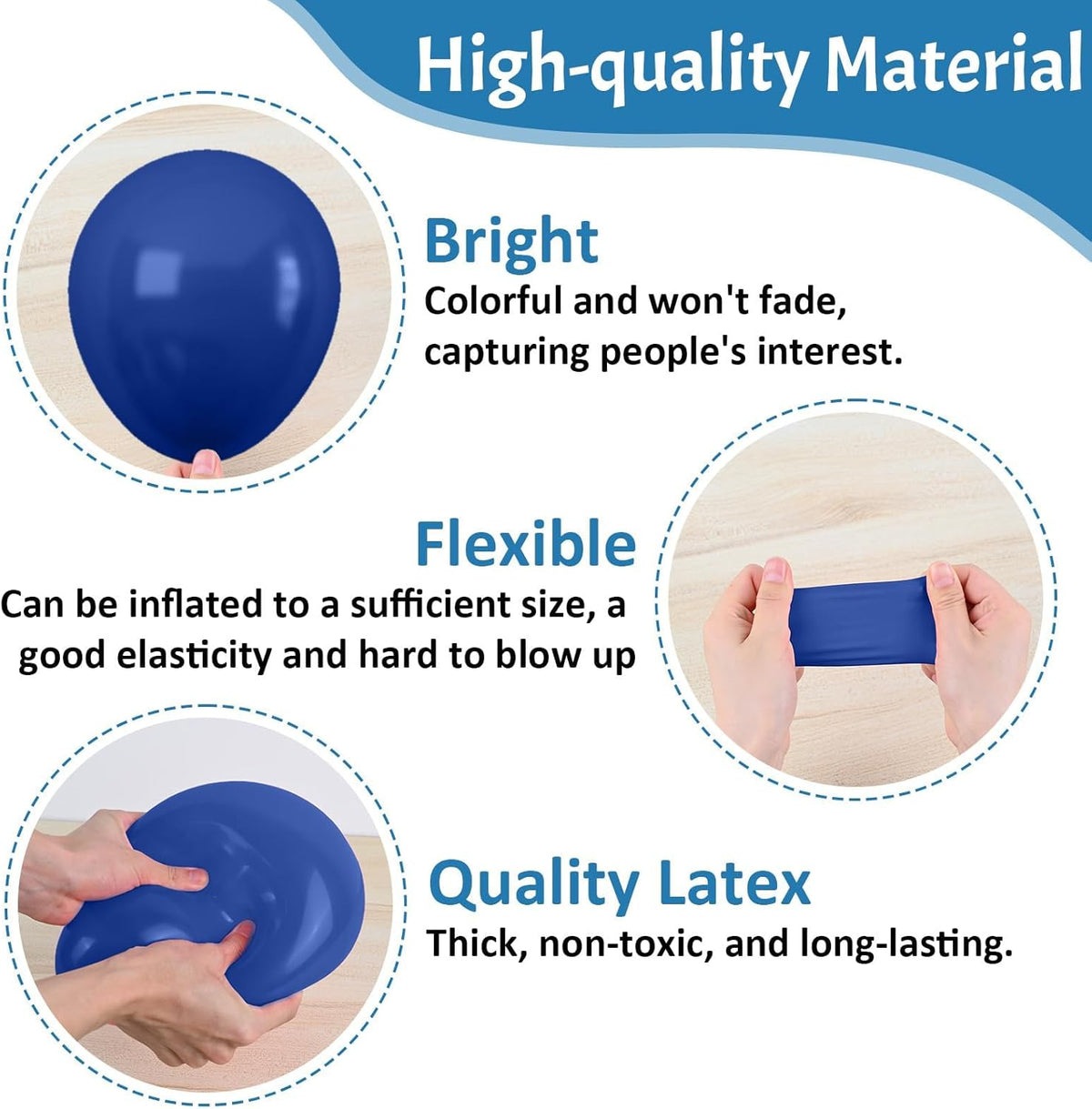 Paready Blue and Orange Balloons, 50 Pcs Astronaut Balloons with 12 Inch Navy Blue Metallic Blue