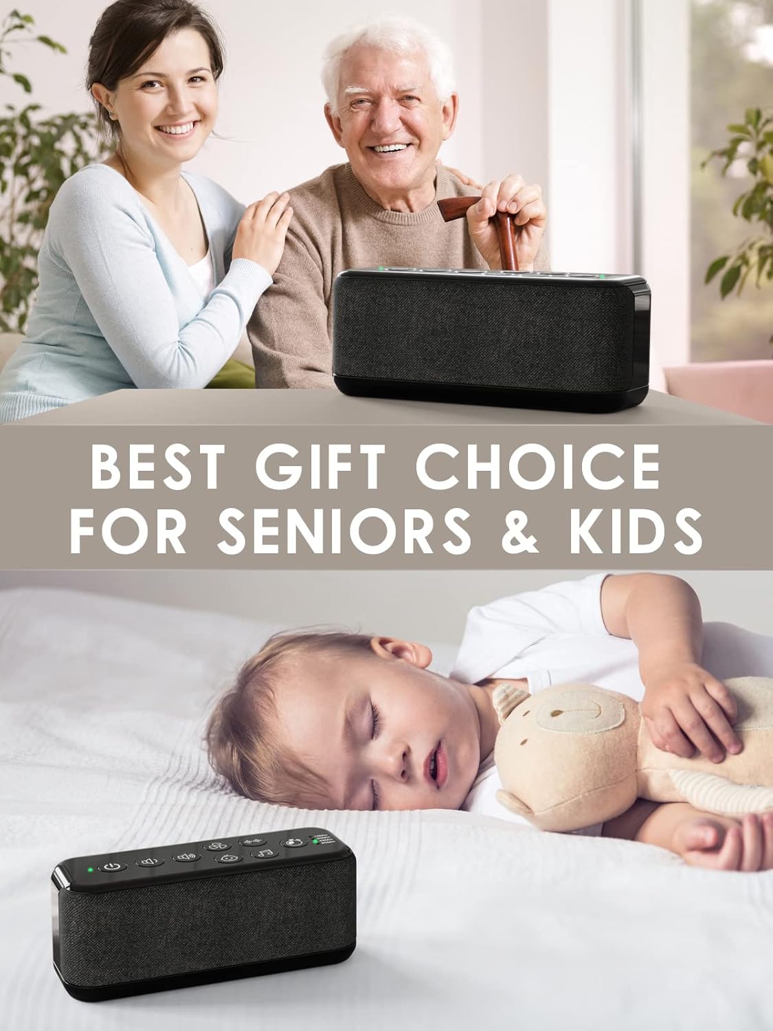 Portable White Noise Machine for Adults & Kids, 42 Soothing Sounds, Rechargeable Travel Sound