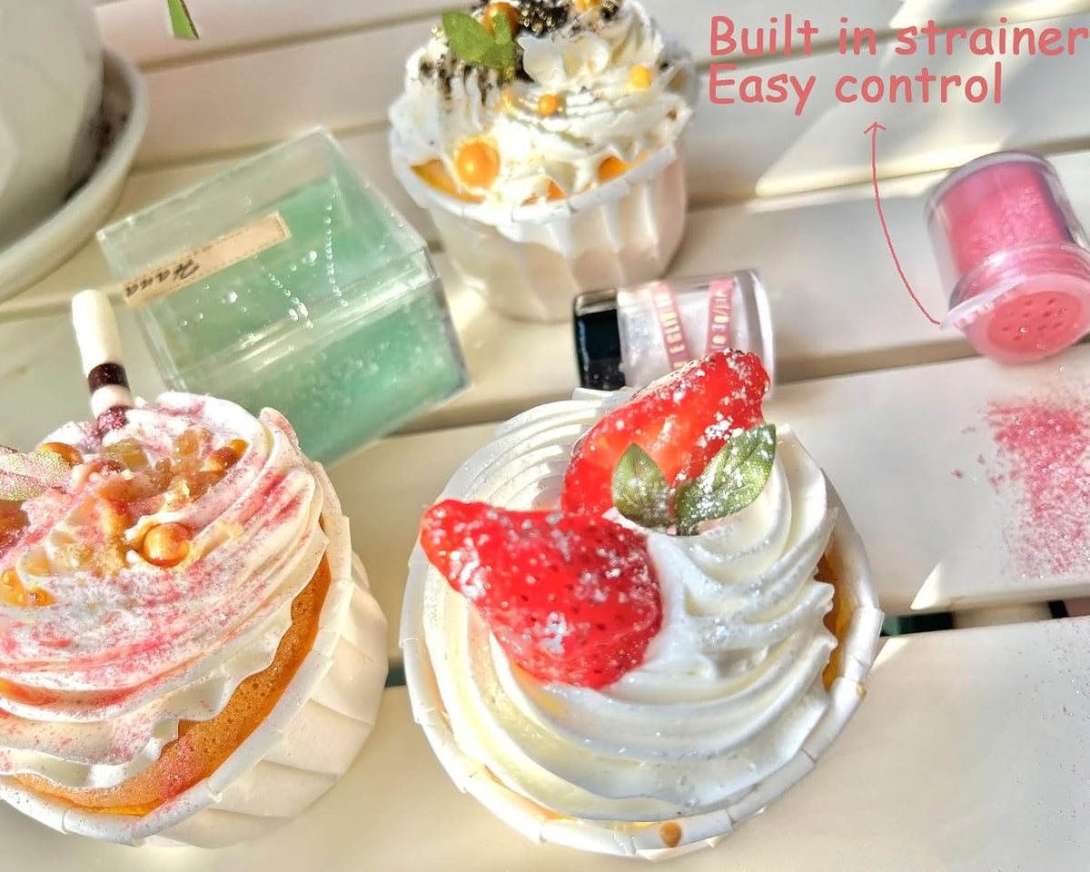 Edible Glitter for Cakes Drinks Luster Dust Set - Colaele 10 Colors Shimmering Disco Glitter Food