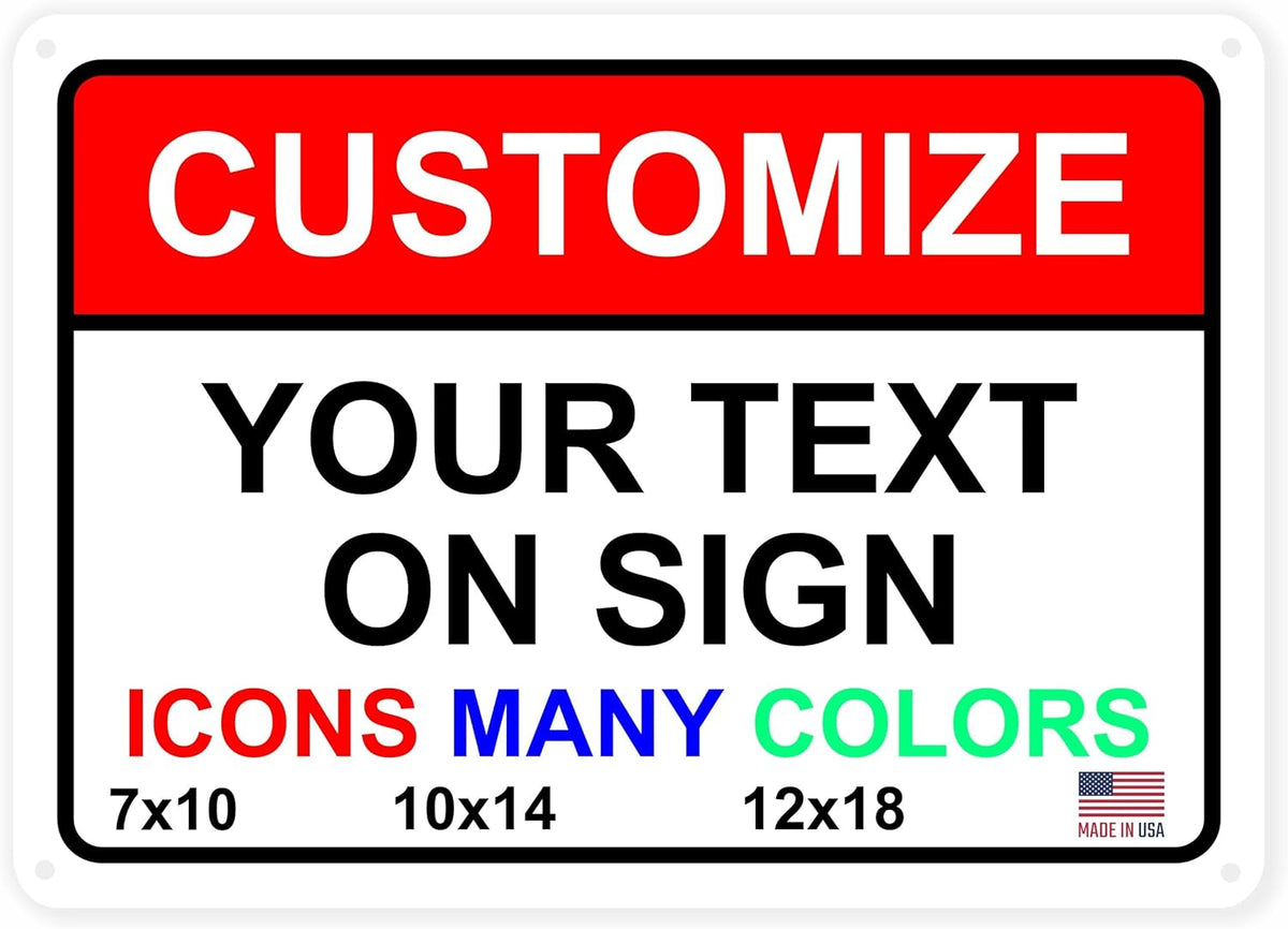 Custom Signs Outdoor Metal for Home Office Business, Personalized, Door, Porch, Delivery, Man Cave