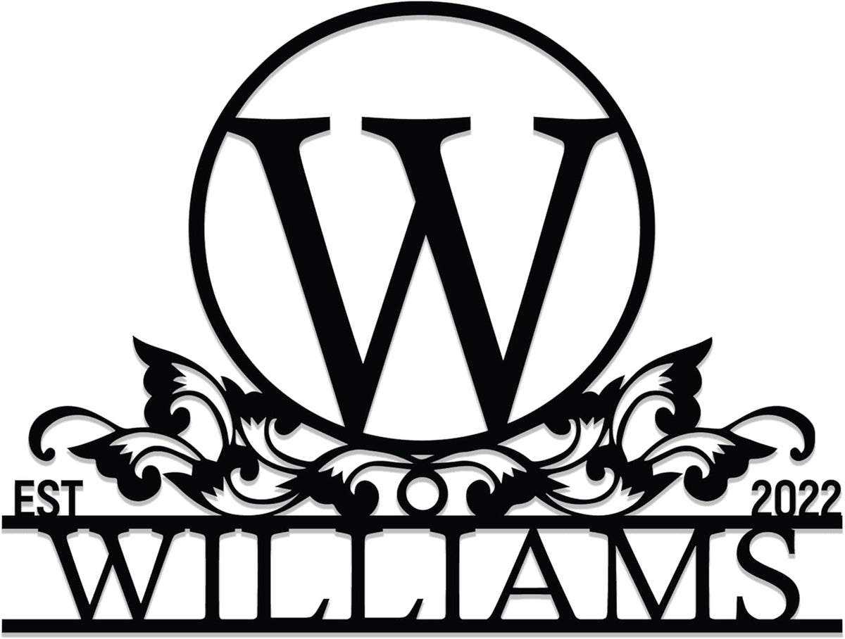 Personalized Metal Name Signs, Split Letter Monogram Wall Art Decor, Durable Steel Family Last Name