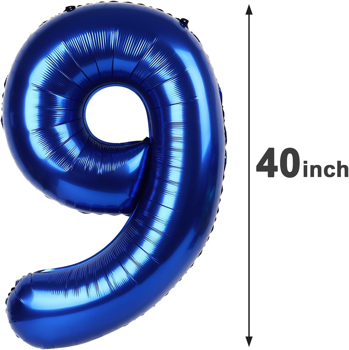 40 Inch Big Night Blue 9 Balloon Number, Jumbo Giant Happy 9th 19 29 39 49 99 Birthday Party