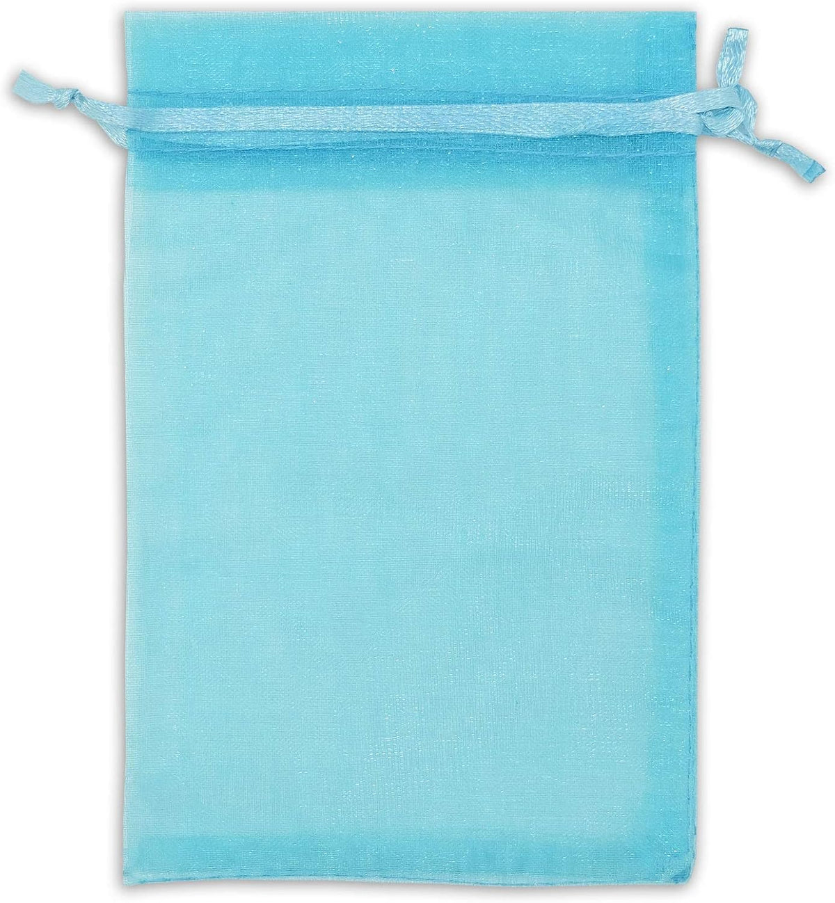 TheDisplayGuys 48-Pack 4x6 Turquoise Blue Sheer Organza Gift Bags with Drawstring, Jewelry Candy