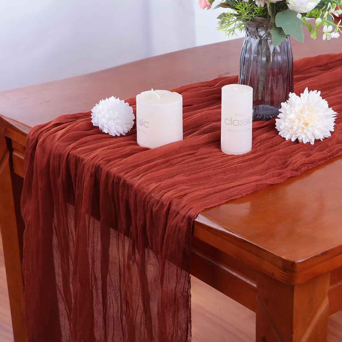 16PCS Terracotta Cheesecloth Table Runner 10FT Table Runner Cheesecloth 35x120Inch Boho Gauze