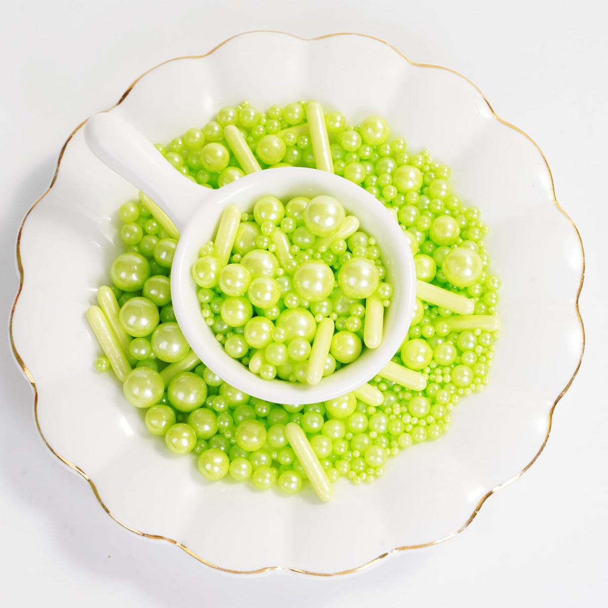 Kasvan Green Mix Sugar Sprinkles - Edible Candy Pearls with 4-Claw Sprinkle Pen,118g/4.16 Oz, Gift