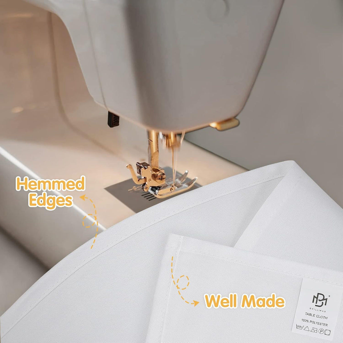 BRILLMAX 8 Pack White Tablecloths 70 x 120 Inch for 6ft or 8ft Rectangle Tables - Rectangular Bulk