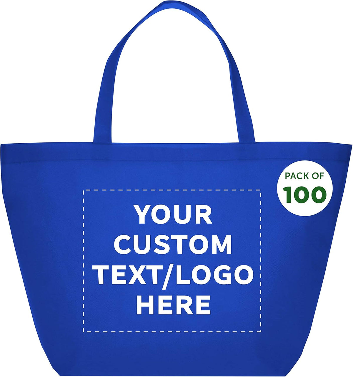 DISCOUNT PROMOS Custom Southern Style Grocery Tote Bags Set of 100 - Personalized Bulk Pack