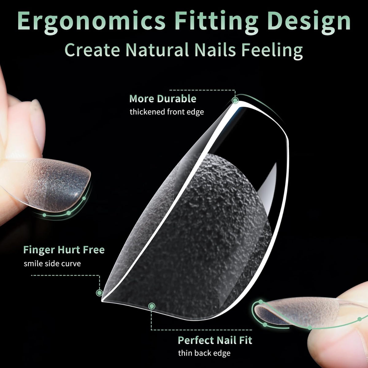 Medium Coffin Nail Tips, 216pcs Acrylic Ballerina Soft Fake Nails Gel Nail Tips, Full Cover