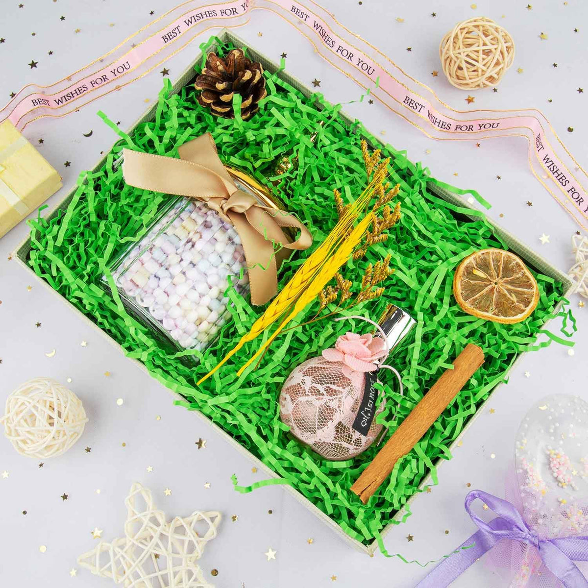 Caleihd Crinkle Cut Paper Grass Cushion Paper Streamer for Christmas Wedding Birthday Bridesmaid