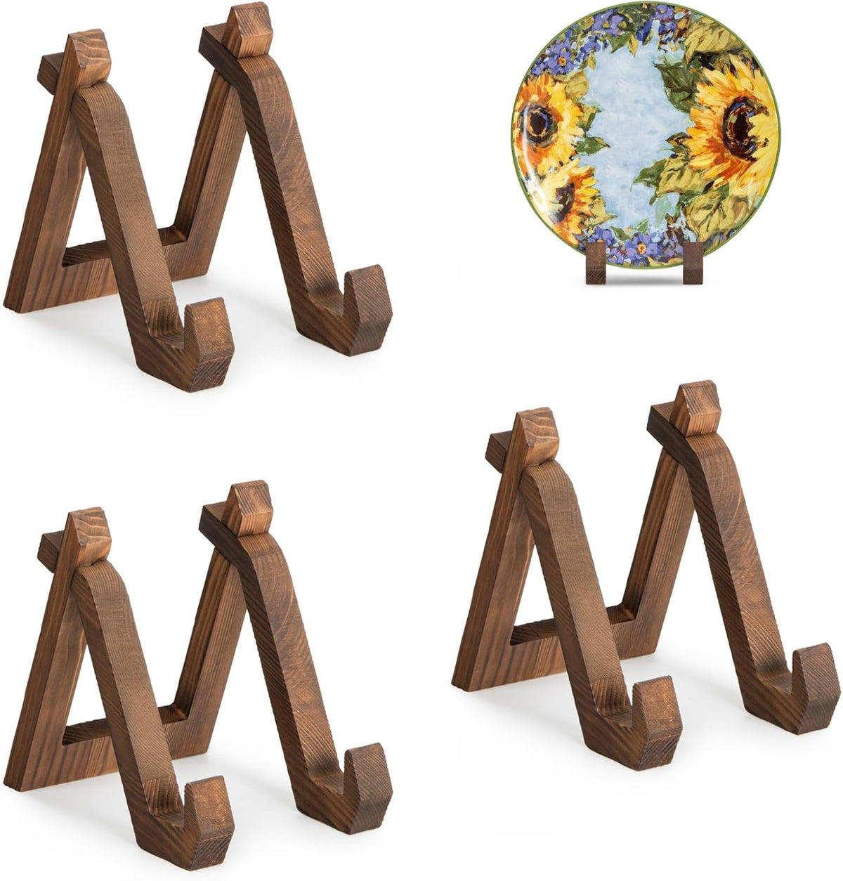 Plate Display Stand, 3 Pack 6 Inch Plate Holder for Displaying, Decorative Picture Frame Dish Photo