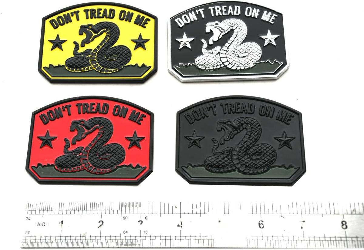 1x Gadsden Flag Rattlesnake Car Emblem 3D Decal Sticker with Don't Tread ON ME Slogan Fit for Car