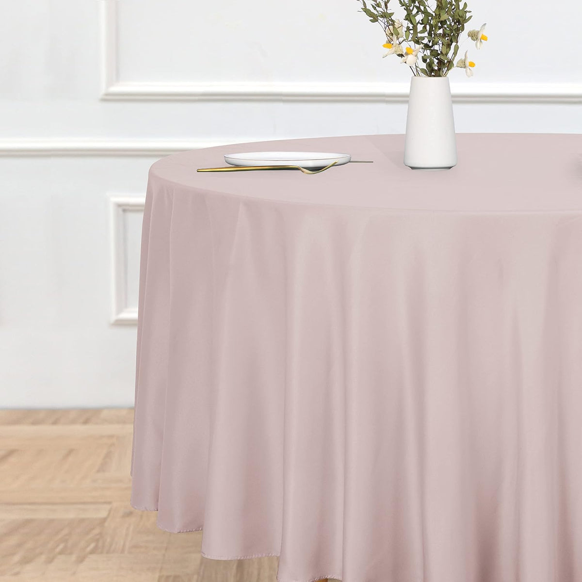 sancua Round Tablecloth - 108 Inch - Water Resistant Spill Proof Washable Polyester Table Cloth