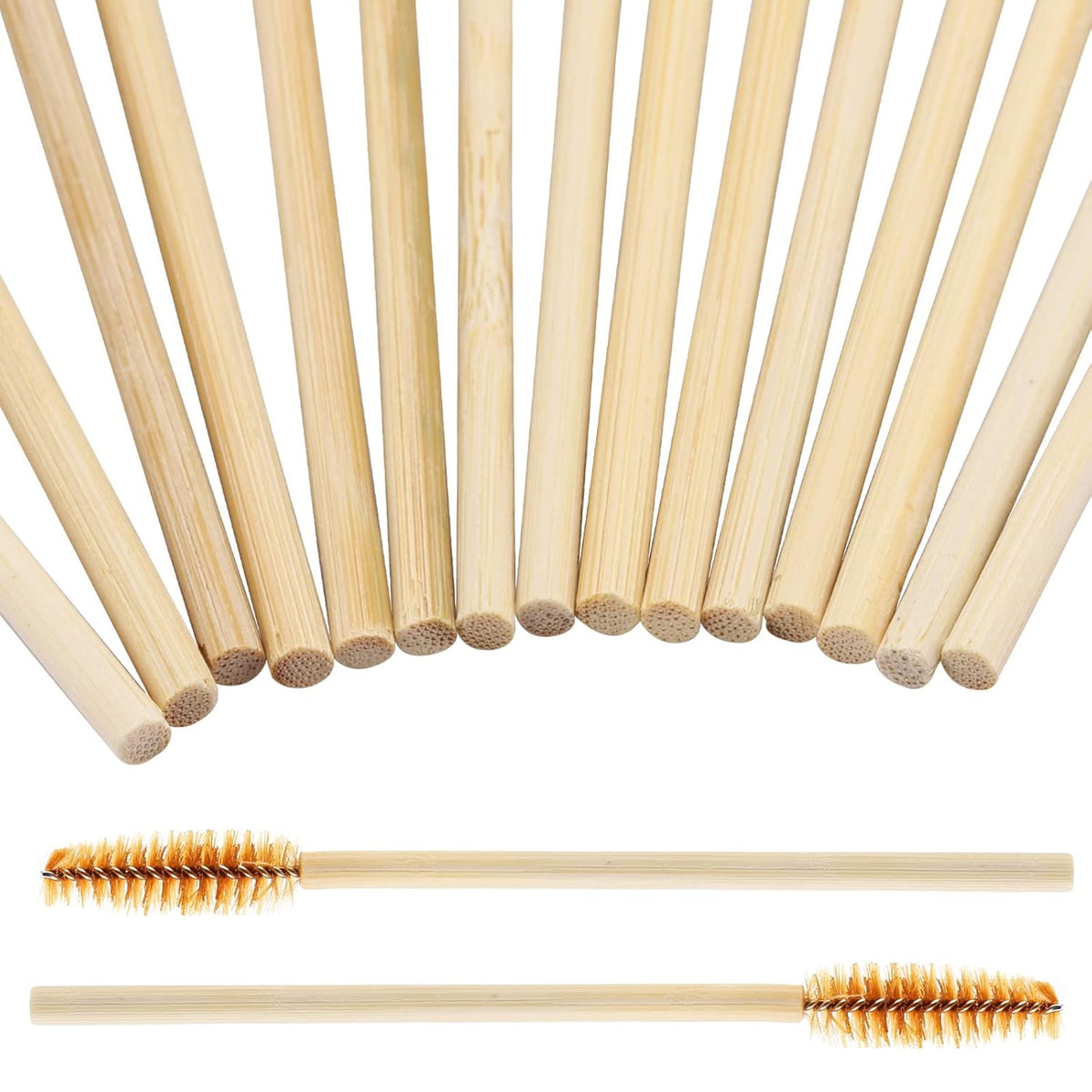 Tbestmax 150 Disposable Mascara Wands Eyelash Brush Spoolies for Eye Lash Extension Eyebrow Bamboo