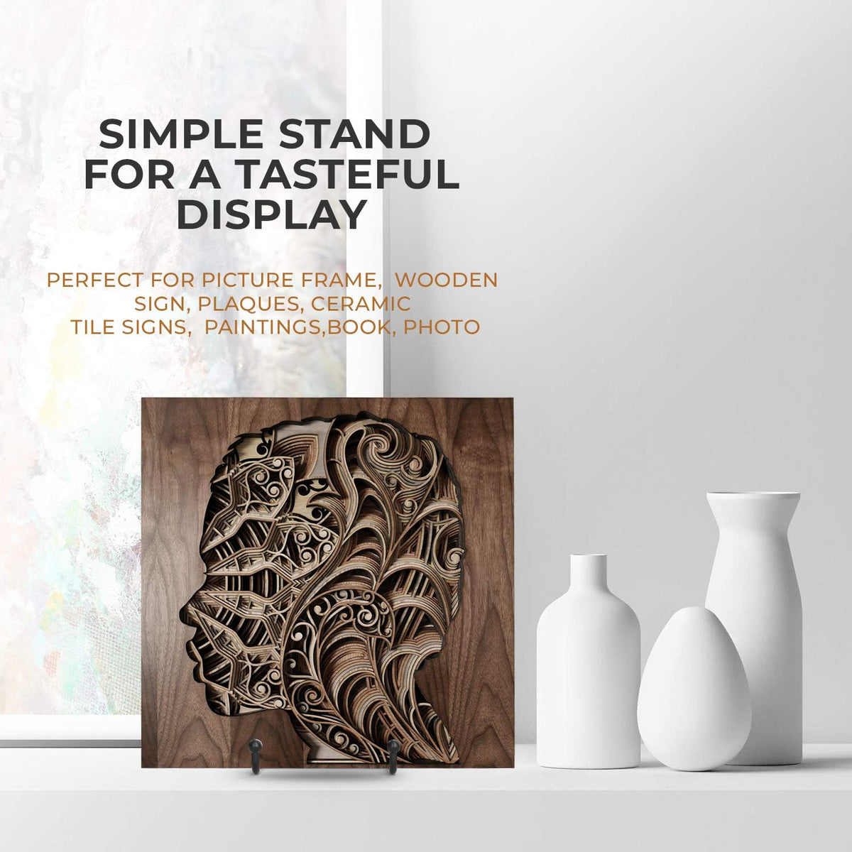 TR-LIFE Plate Stands for Display - 6 Inch Stand + Metal Frame holder stand Picture, Decorative