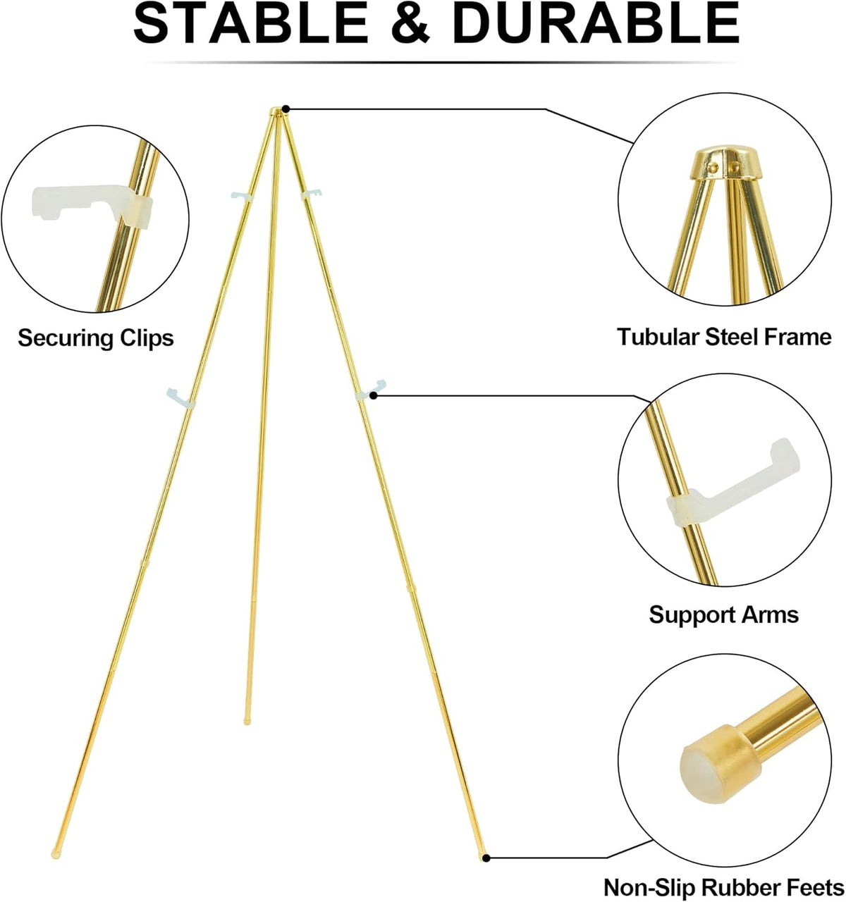 Easel Stand for Sign 63'' Art Easels for Display Wedding Welcome Poster Stand Portable Floor Metal