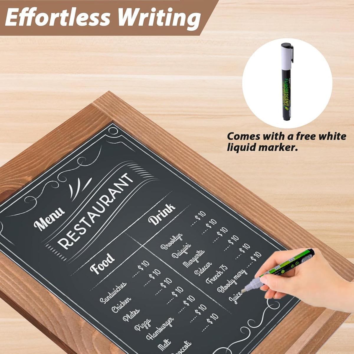 Magnetic Chalkboard 10"x14" Small Chalkboard Signs with Stand, Tabletop or Wall-Hanging Menu Board