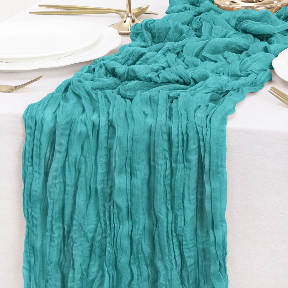 Teal Table Runner Cheesecloth Table Runners 10 Pack 10FT Baby Shower Decoration 120 Inches Fall