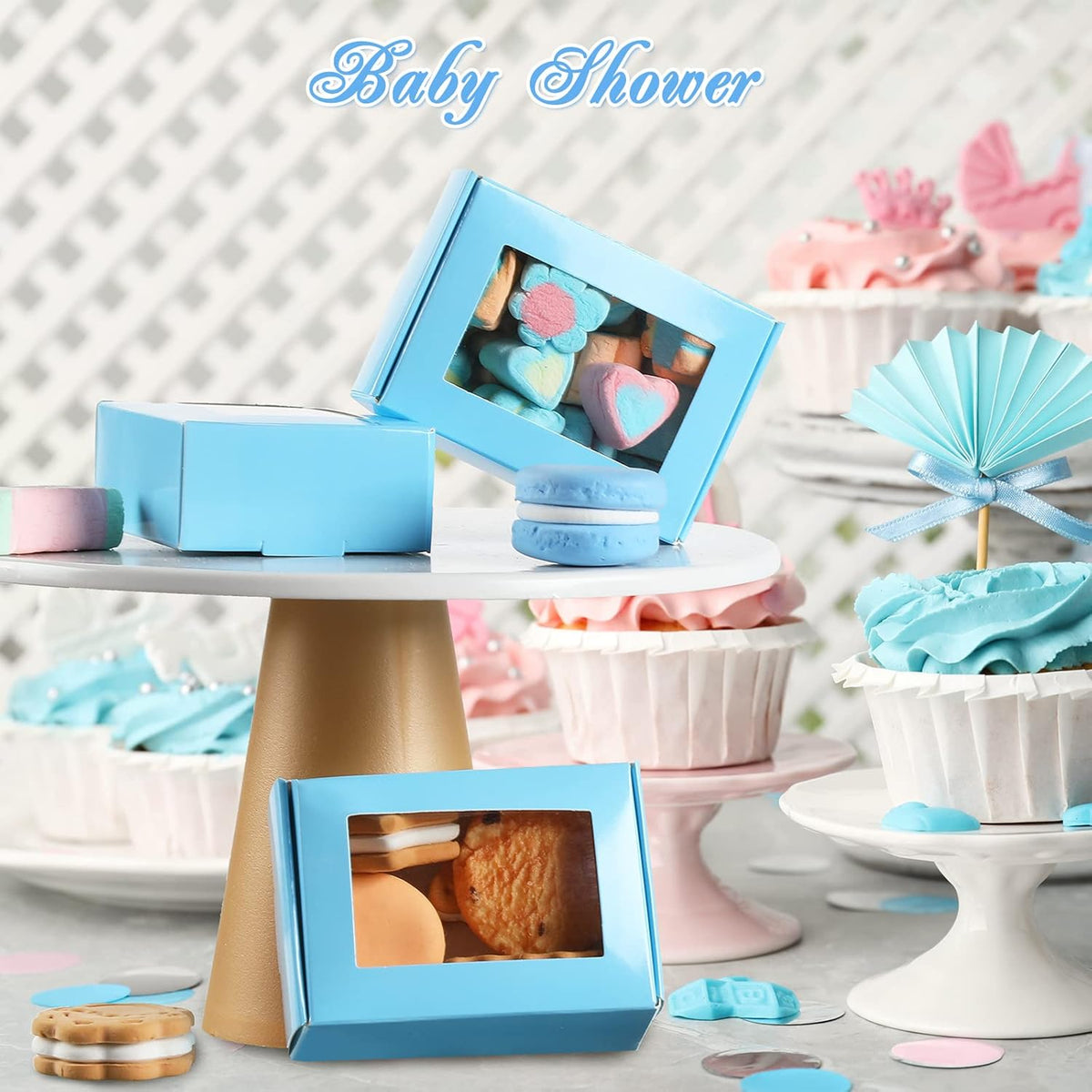 Zonon 30 Pcs Soap Boxes for Homemade Packaging, Mini Kraft Treat Boxes with Window for Bakery Candy