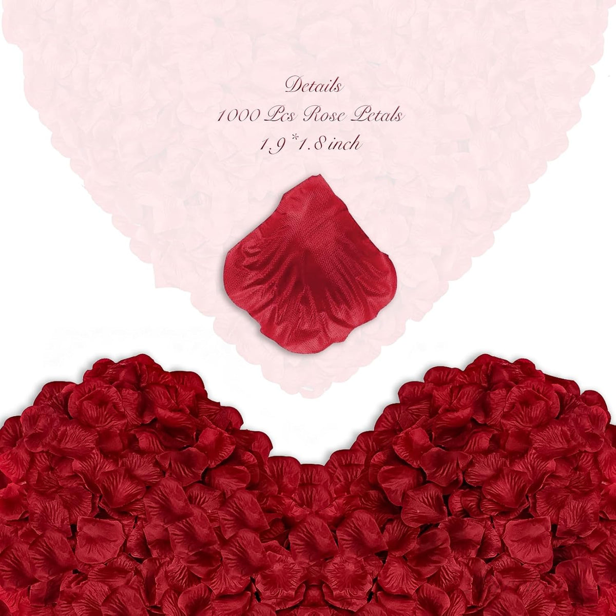 1000Pieces Rose Petals, Artificial Flower Petals Fake Rose Petals for Romantic
