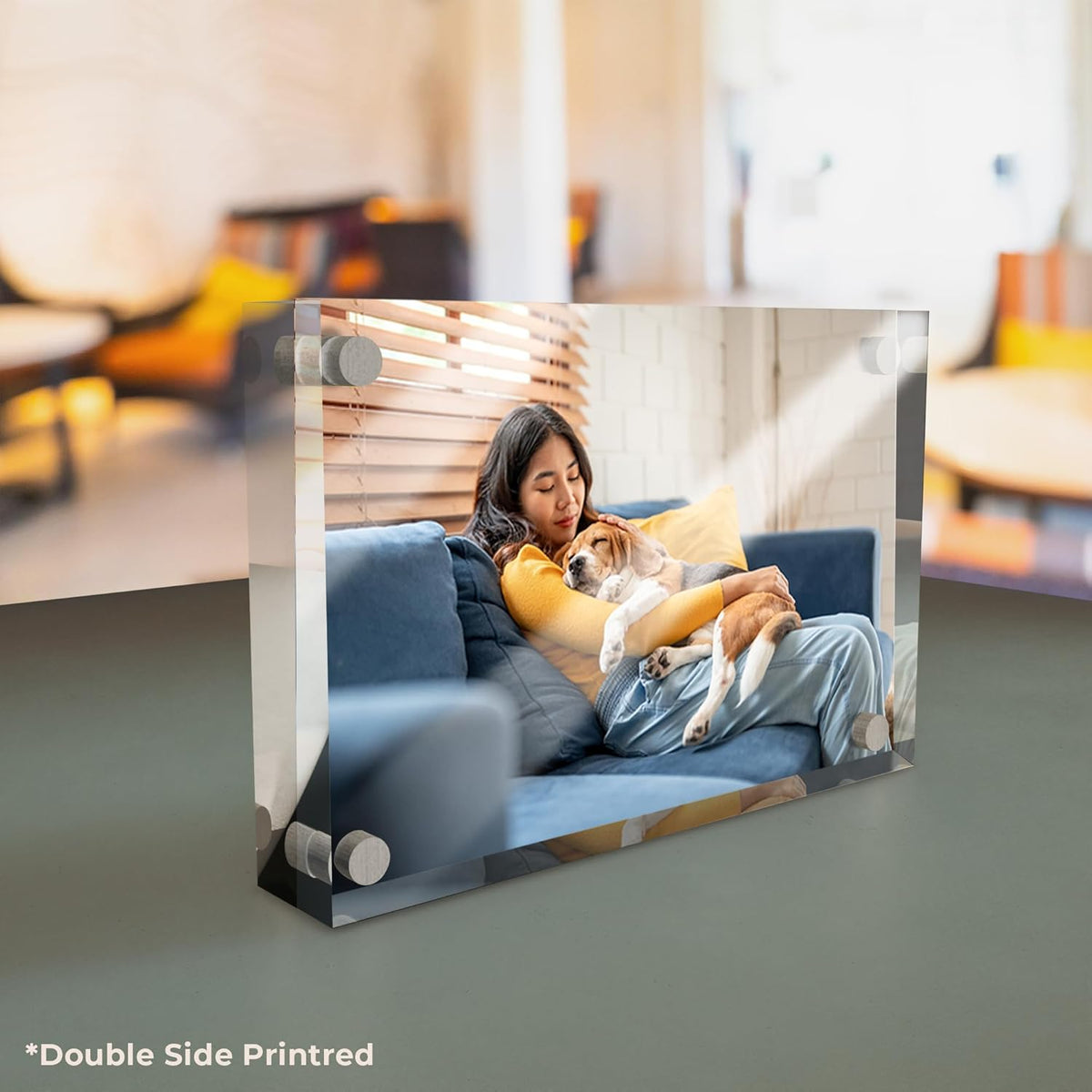 EGD Custom Double Sided Acrylic Photo Display | Romantic Photo Display for Couples, Family, Friends