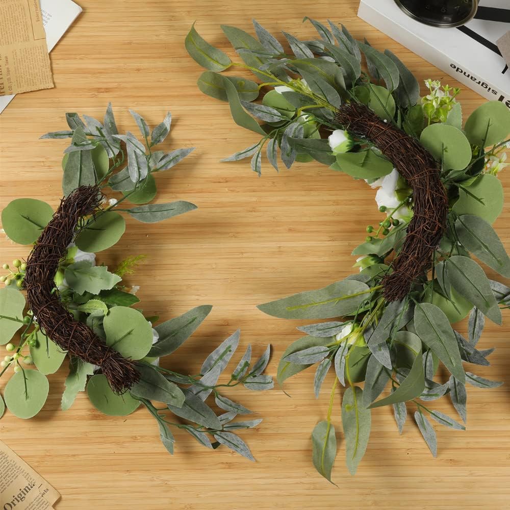 H&W 2pcs Artificial Wedding Arch Flowers for Wedding Sign, Floral Swag Dusty Decor for Reception