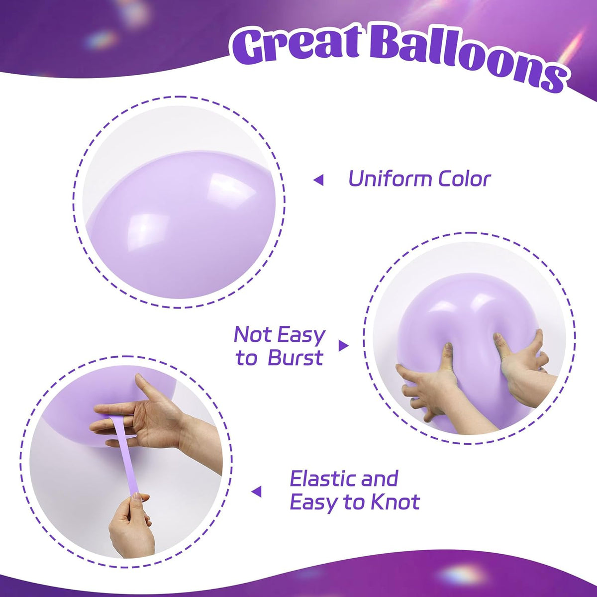 60pcs Purple Balloons 12inch with Metallic Pastel Dark Purple Confetti Balloons for Purple Birthday