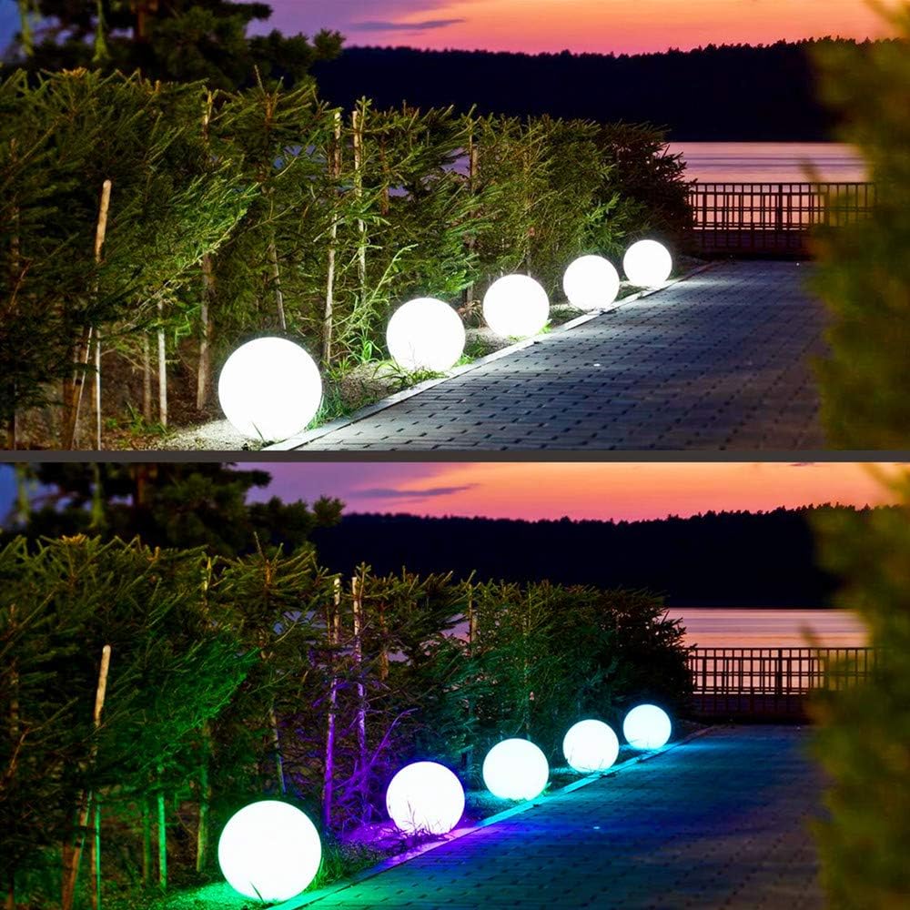 Mr.Go 16-inch Indoor/Outdoor Waterproof Rechargeable LED Glowing Ball Light Orb Globe Lamp