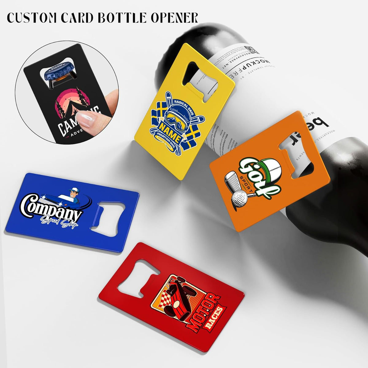 Custom Bottle Opener, 4-80PCS Stainless Steel Beer Can Opener, Double-Sided Full Color Print