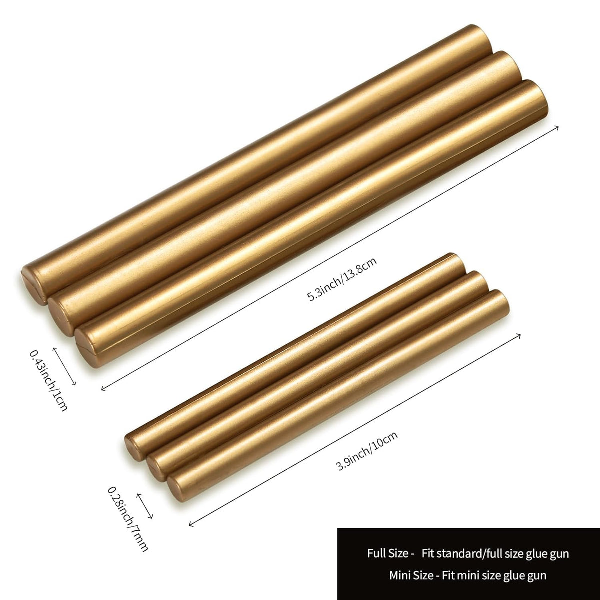 UNIQOOO Mini Glue Gun Sealing Wax Sticks for Wax Seal Stamp - Metallic Antique Gold, Great for