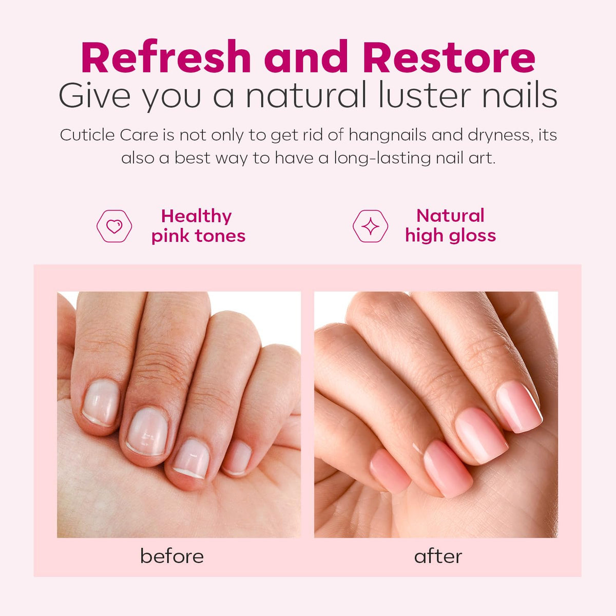 Modelones Cuticle Remover Kit - Cuticle Remover Cream & Cuticle Oil, Cuticle Care Kit w/Cuticle