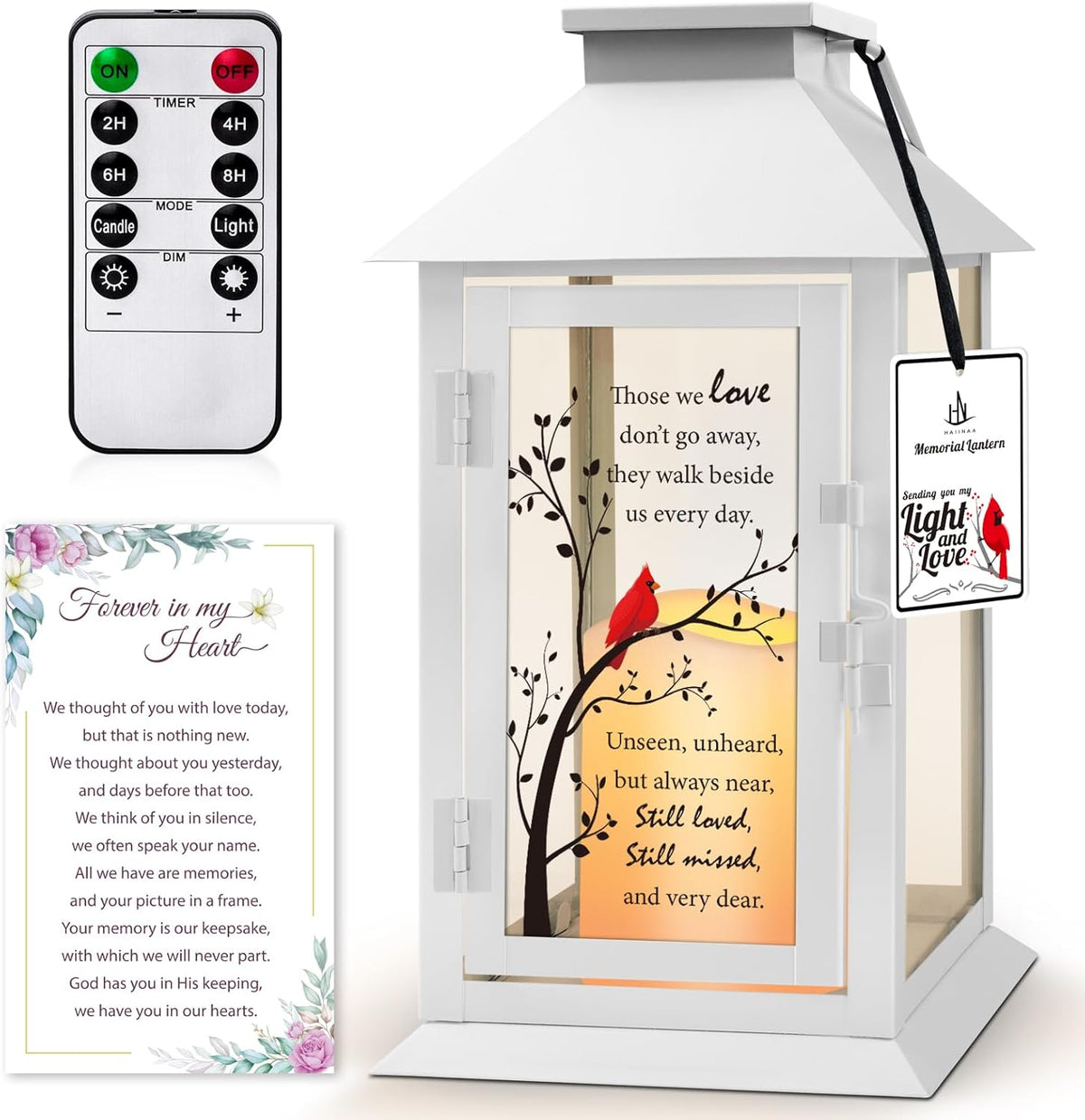 Memorial Lantern Bereavement Gifts in Memory of Loved One - Remembrance Sympathy Gifts for Loss of