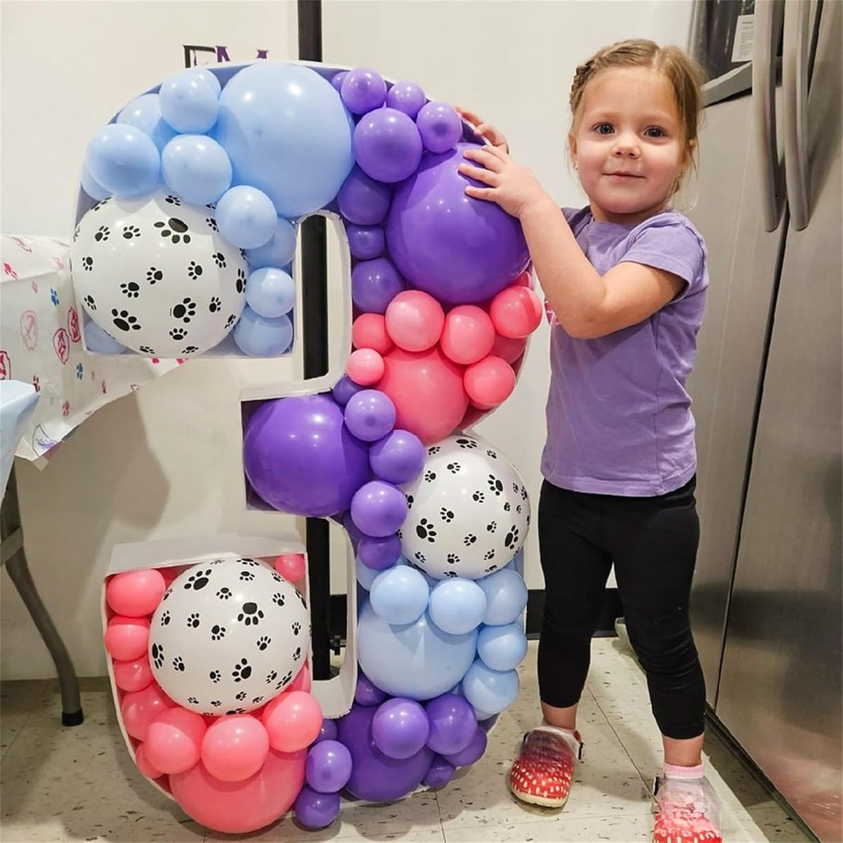 Dog Paw Print Balloons, Cute Puppy Pet Theme Birthday Latex Balloons for Boys Girls, Black White