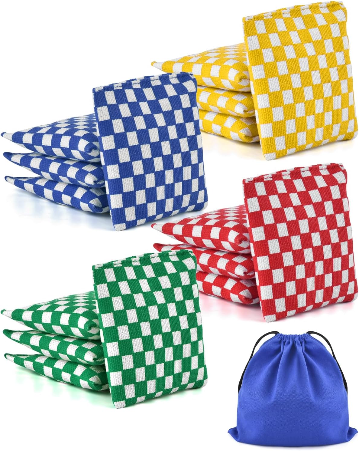 TINDTOP Mini Bean Bags for Tossing - 3.1" x 3.1", Cornhole Outdoor Toss Gaming Colorful Canvas Bean