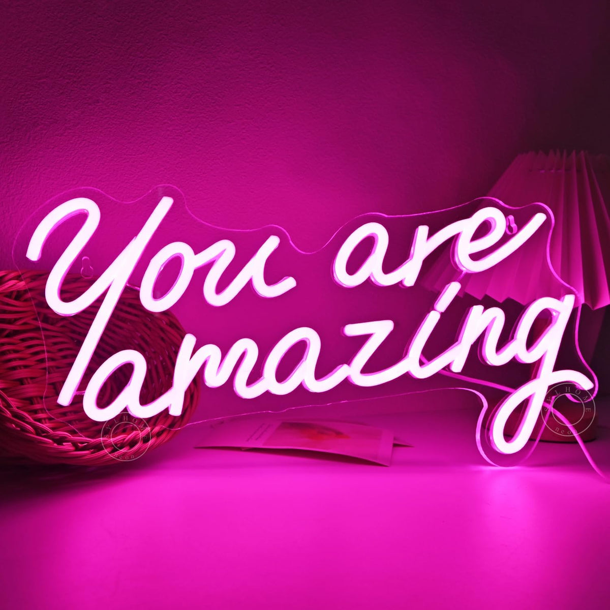 SYLHOME Pink You Are Amazing Led Neon Light Sign Girls Bedroom Kids Room Wall Decor Sign Wedding