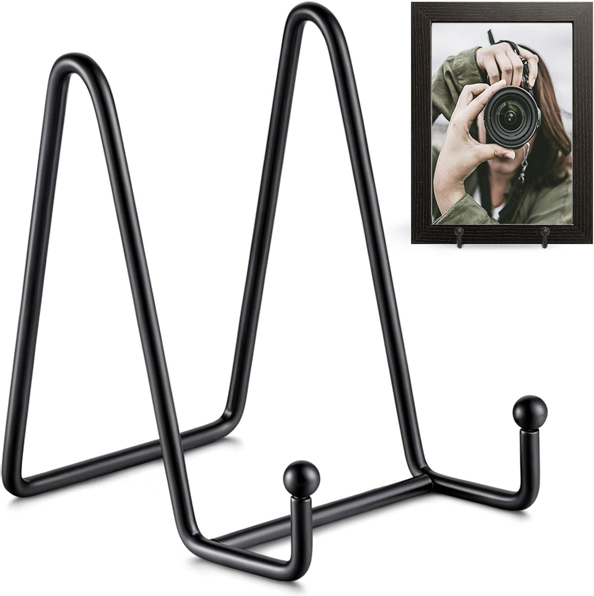 TR-LIFE Plate Stands for Display - 4.5 Inch Plate Holder Display Stand + Metal Frame Holder Stand