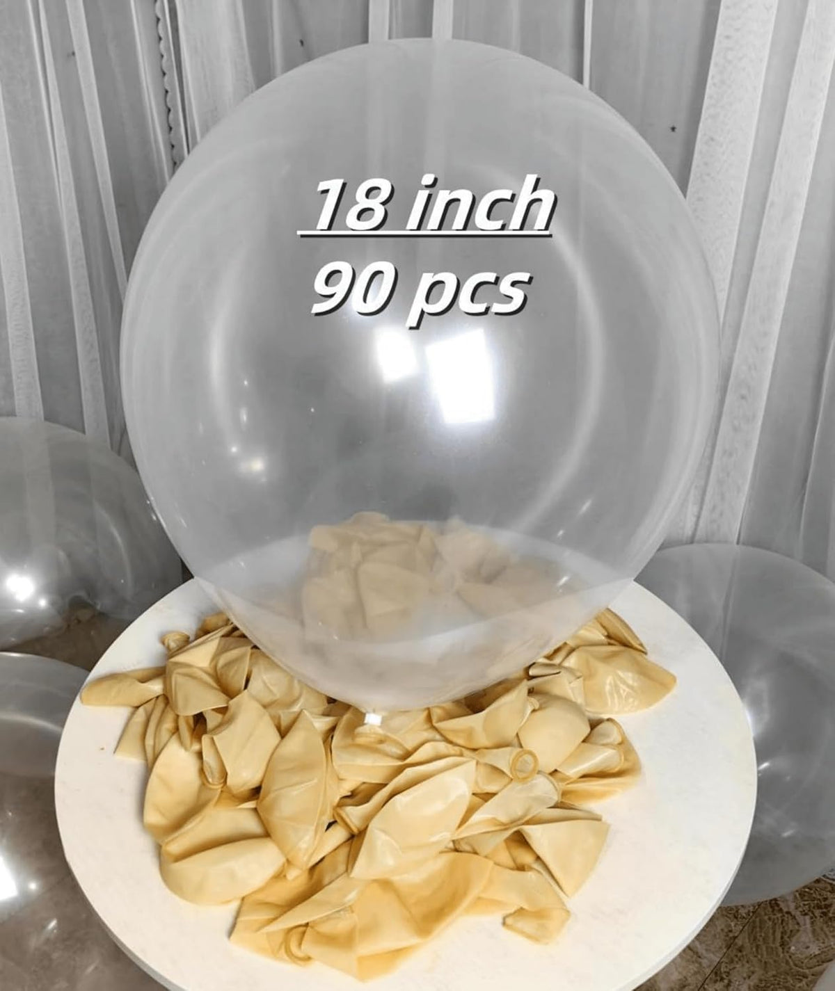 90 Pack Clear Balloons 18 Inch Clear Balloon - Stunning and Versatile Decorations for Any Occasion