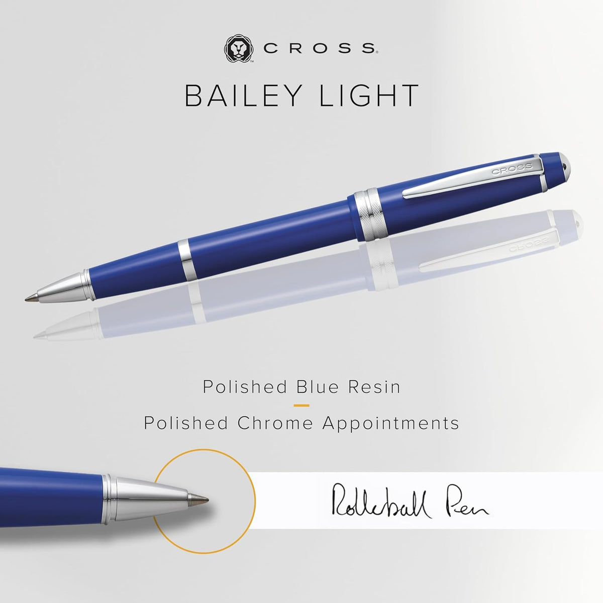 Cross Bailey Light Refillable Rollerball Pen Presented in a Everyday Gift Box - Medium Point, Black