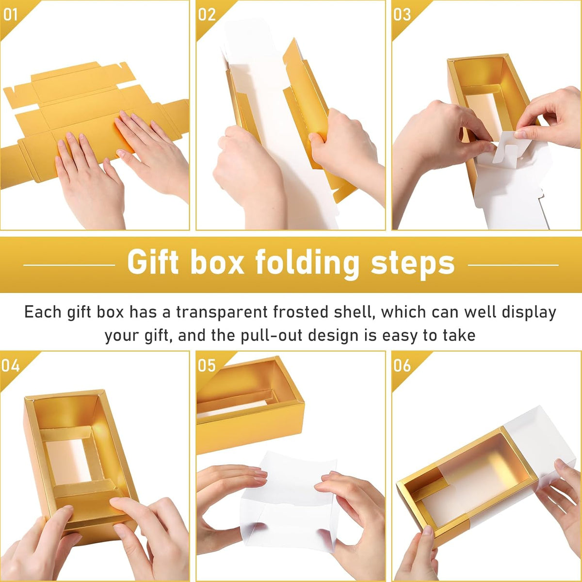 Roowest 50 Sets Kraft Soap Boxes Rectangle Packaging Box with Window Homemade Gift Box with Blank