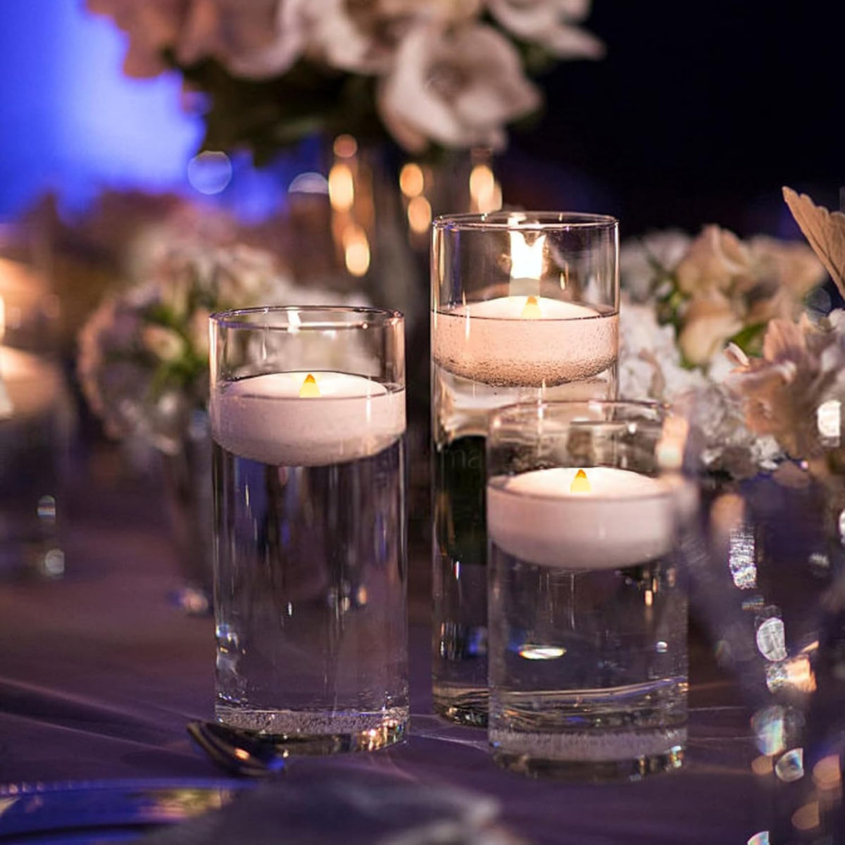 24 Pack 3” Flameless LED Floating Candles, Water-Activated Battery Operated Floating Candle