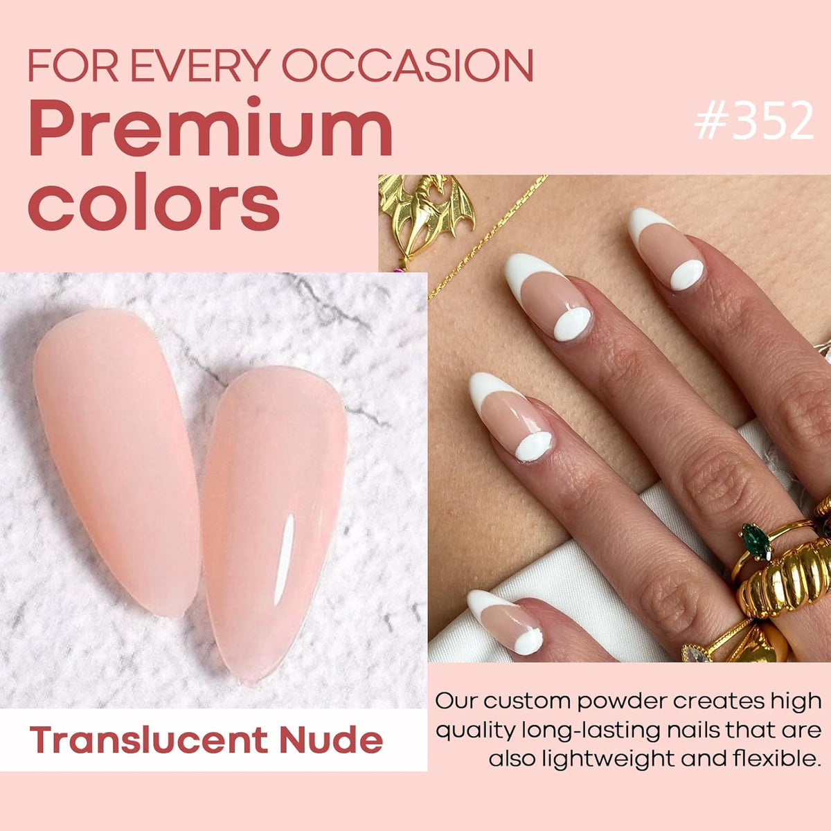 AZUREBEAUTY Dip Powder Nail Kit, Jelly Translucent Milky White Sheer Pink Nude Neutral Clear 8