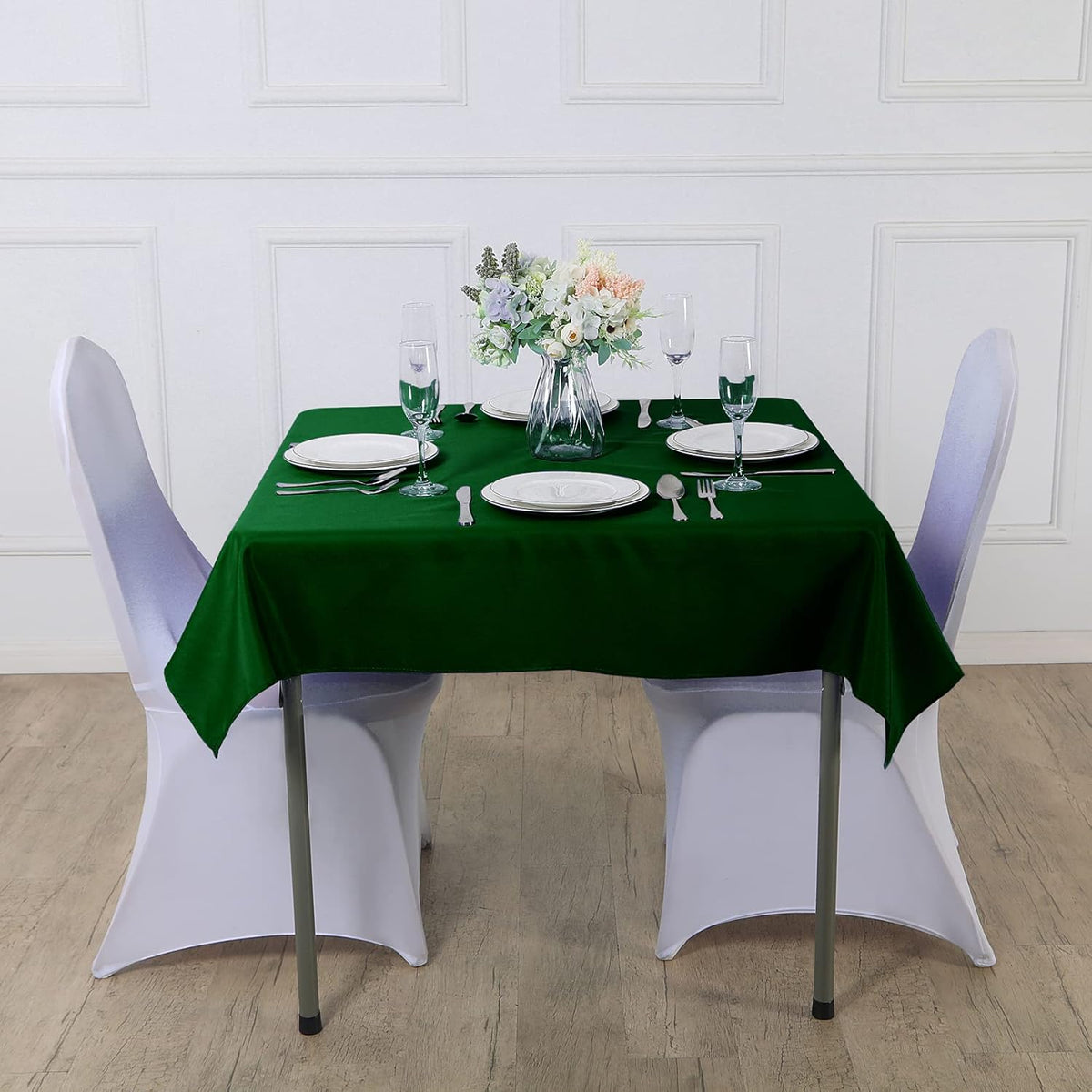 Cupuamon Square Tablecloth 52x52 inch Washable Polyester Fabric Table Cloth for Wedding Party