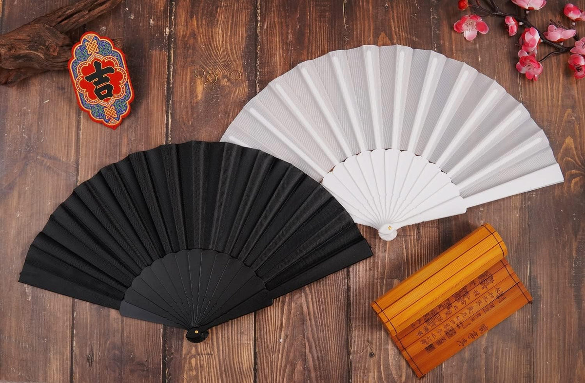 HUNANBANG Product Image 4 Pieces Folding Hand Fans Church Wedding Gift, Party Favors, DIY