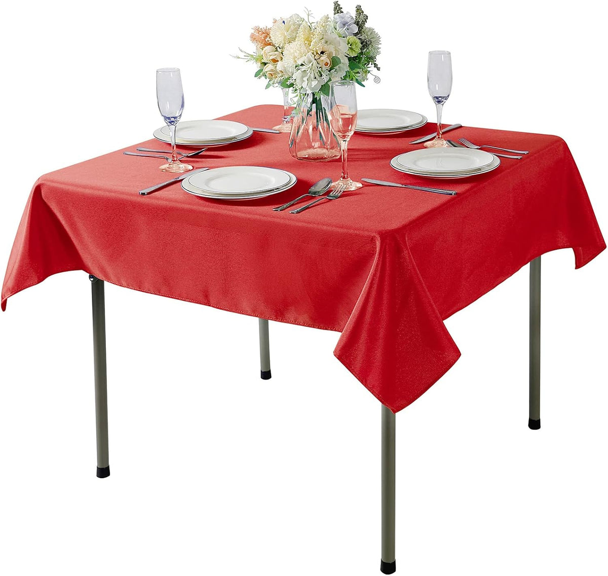 Cupuamon Square Tablecloth 70x70 inch Washable Polyester Fabric Table Cloth for Wedding Party