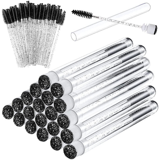 Mascara Brushes Tubes Set 70 Pieces Disposable Eyelash Brushes Replacement with 20 Pieces Empty